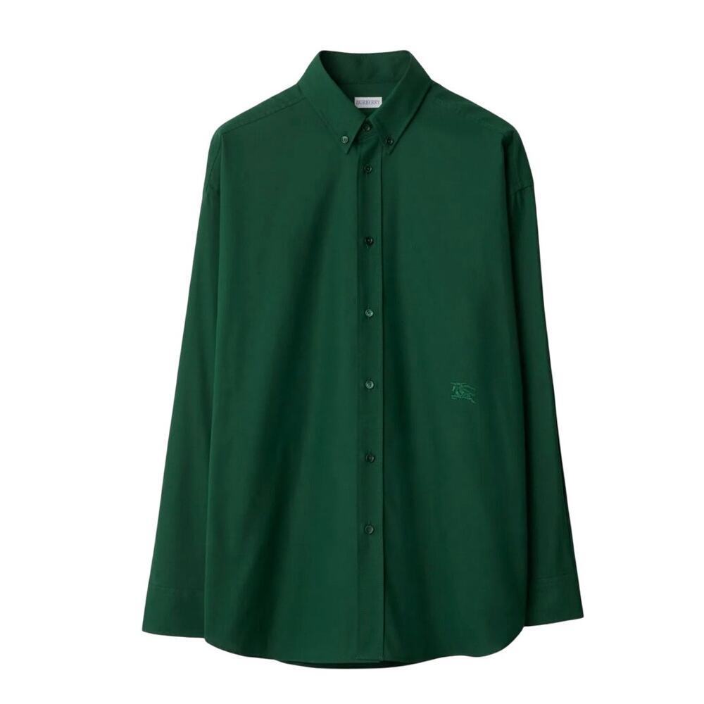 BURBERRY EKD-embroidered cotton shirt Men's size S Color: Ivy